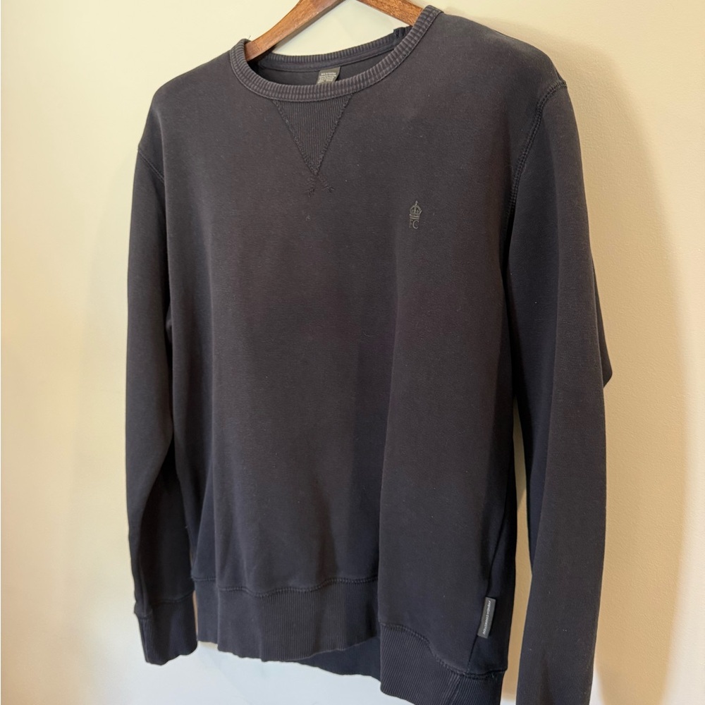 French Connection Black Crewneck Sweatshirt (Large)